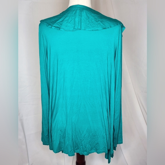 Teal Waterfall Open Front Cardigan Size XL - Picture 5 of 7